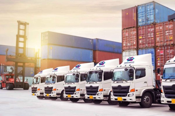 New truck fleet with container depot as for shipping and logisti